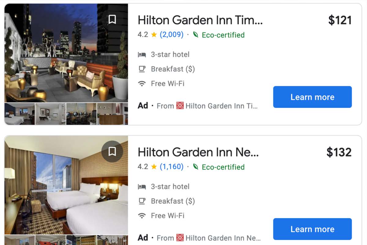 Google released a new feature in Google Hotel Search