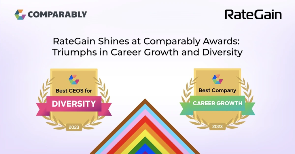 RateGain recognized by Comparably as the Best Company for Diversity and Career Growth
