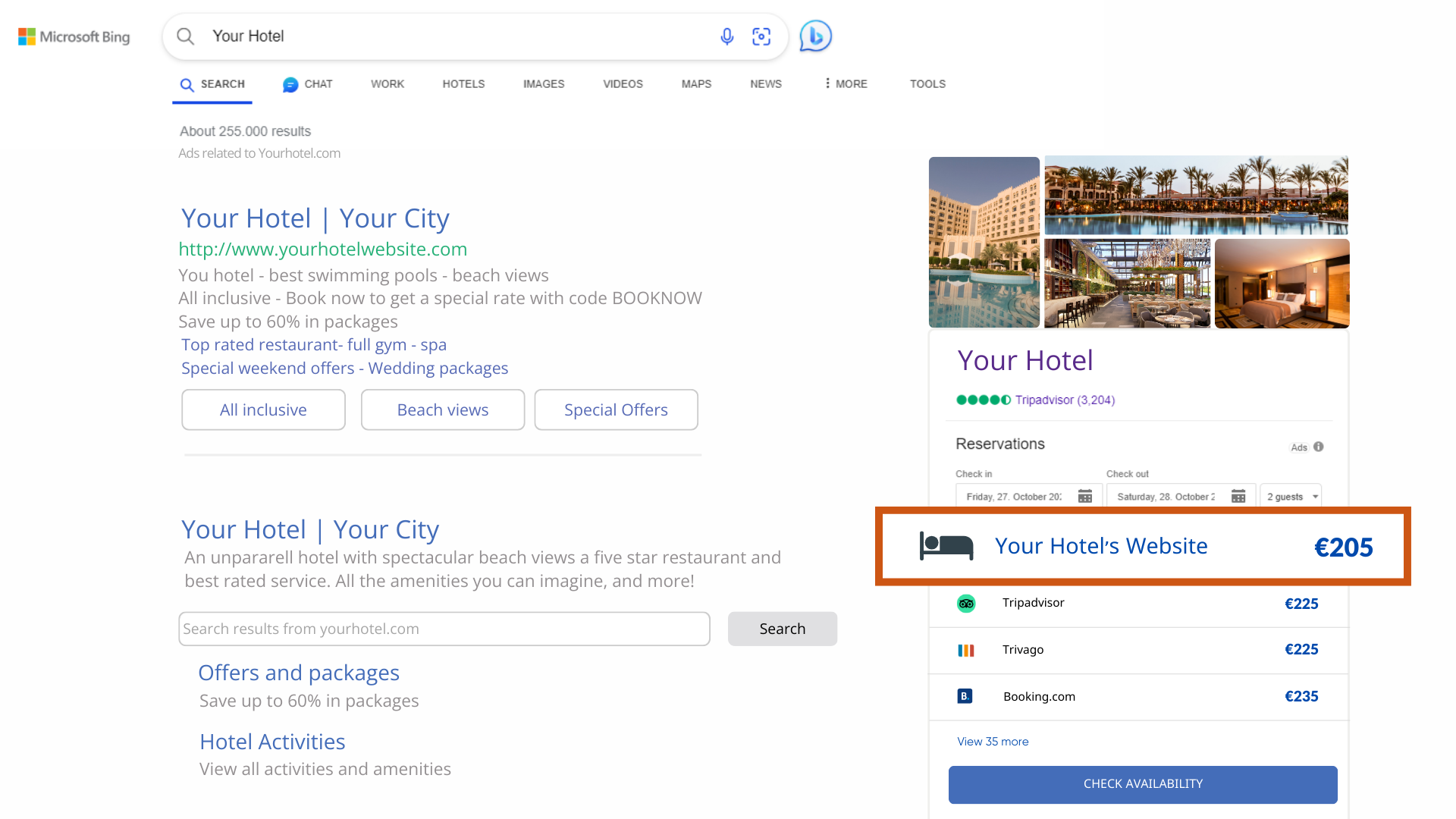 New Bing Hotel Search Display