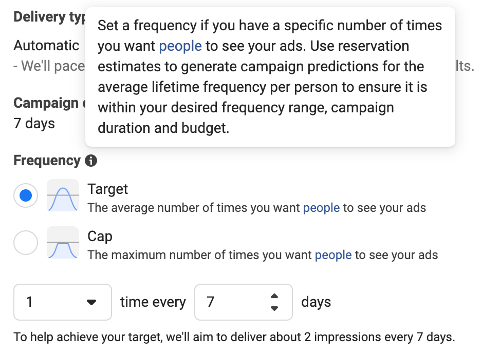 Target Frequency is the new default frequency option