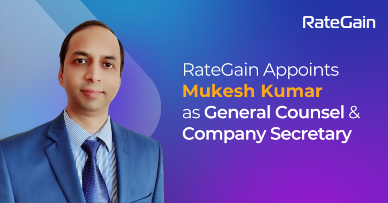 RateGain Appoints Mukesh Kumar as General Counsel & Company Secretary