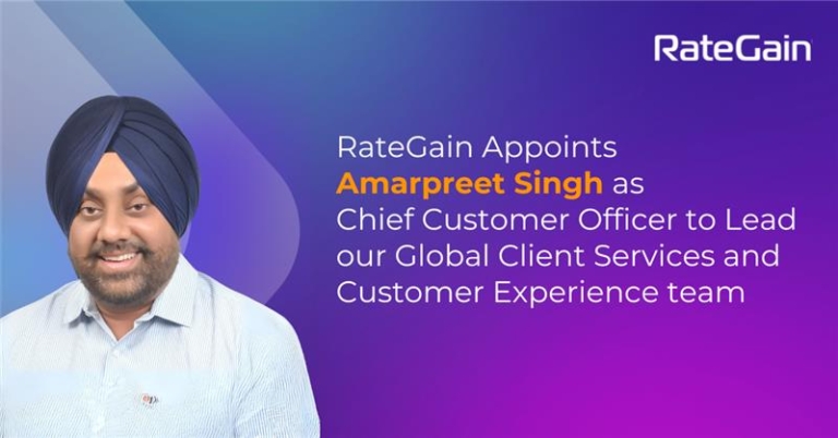 RateGain Appoints Amarpreet Singh as the Chief Customer Officer to Lead our Global Client Services & Customer Experience team