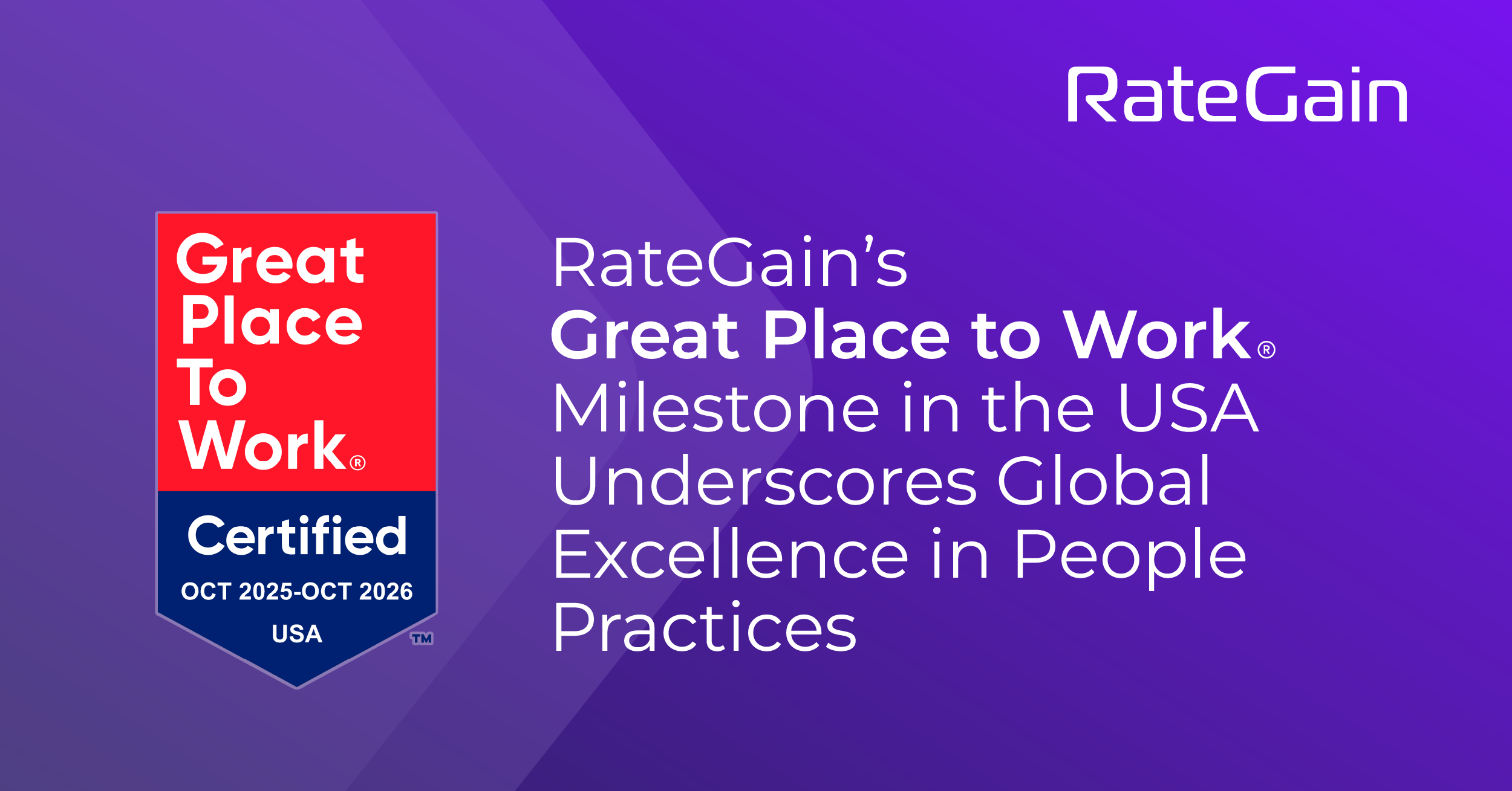 RateGain’s Great Place to Work® Milestone in the USA